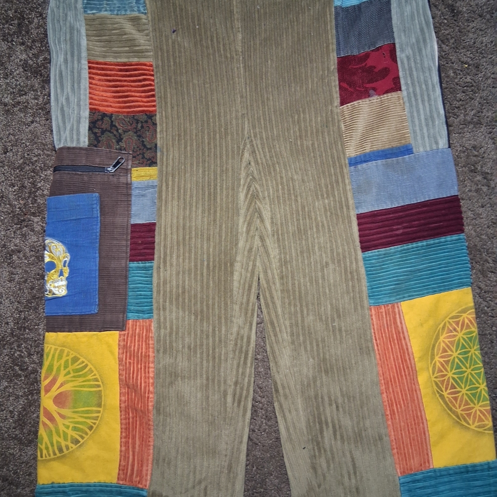 Patchwork Corduroy Pants